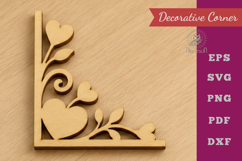 Decorative Heart Lasercut Corner SVG Product Image 1