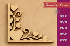 Decorative Heart Lasercut Corner SVG Product Image 1