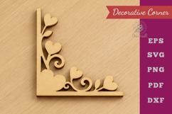 Decorative Heart Lasercut Corner SVG Product Image 1