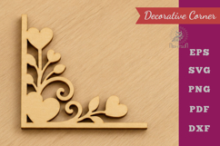 Decorative Heart Lasercut Corner SVG Product Image 1