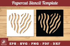 Decorative Heart Papercut Stencil SVG Product Image 1