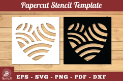 Decorative Heart Papercut Stencil SVG Product Image 1