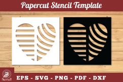 Decorative Heart Papercut Stencil SVG Product Image 1