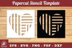 Decorative Heart Papercut Stencil SVG Product Image 1