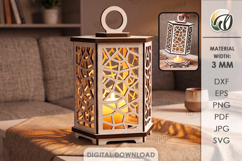 Decorative Lanterns Bundle Laser Cut. Candle Holder SVG Product Image 6