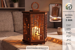 Decorative Lanterns Bundle Laser Cut. Candle Holder SVG Product Image 8