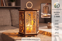 Decorative Lanterns Bundle Laser Cut. Candle Holder SVG Product Image 9
