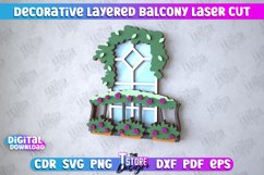 Decorative Layered Balcony| Wall Décor |Mini Door and Window Product Image 1