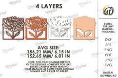 Decorative Layered Wall Art Laser Cut. Wall decor SVG Product Image 2