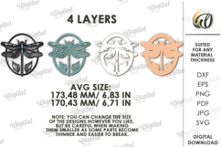Decorative Layered Wall Art Laser Cut. Wall decor SVG Product Image 2
