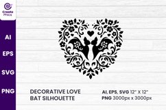 bat, floral bat, silhouette, bat sublimation, decor, decorative, heart,bat clipart svg, printable,