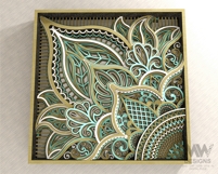 Decorative mandala cutting file with floral and geometric layers