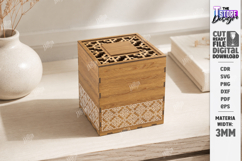 Decorative Modular Wooden Storage Box Laser Cut | Patterns Product Image 1