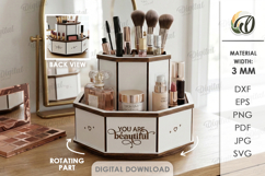 3D Rotating Organizers Bundle Laser Cut. Make up storage box Product Image 2