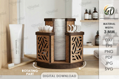 3D Rotating Organizer Laser Cut. Bathroom storage box SVG Product Image 1