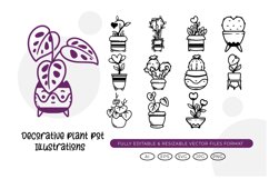 Decorative Plant Pot Illustrations Product Image 1