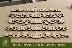 Decorative Pumpkin Border Silhouette SVG Product Image 1