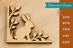 Decorative Rabbit Lasercut Corner SVG Product Image 1