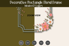 Decorative rectangle floral frame SVG Product Image 2