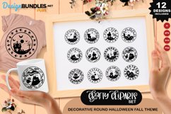 Decorative Round Clipart Set Halloween Fall Theme Product Image 1