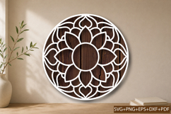 Decorative Round Lotus Mandala SVG Product Image 1