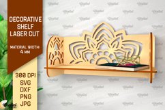 Decorative Flower Wall Shelf Laser Cut. Wall Shelf SVG Product Image 1