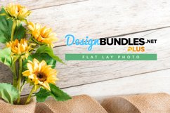 Flat Lay Photo | Decorative Sunflowers with Burlap Bow Product Image 1