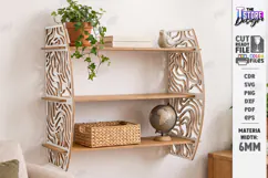 3D Decorative Wall Shelf Laser Cut | Home Wall Organization Product Image 1