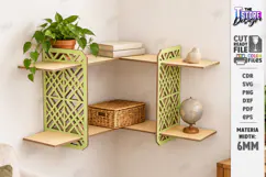 3D Decorative Wall Shelf Laser Cut | Home Wall Organization Product Image 1