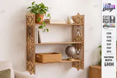 3D Decorative Wall Shelf Laser Cut | Home Wall Organization Product Image 1