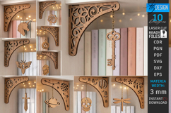 Decorative Bookshelf Corner Brackets Laser Cut Bundle | CNC Product Image 1