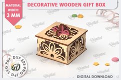 Decorative Wooden Gift Box Laser Cut. 3D Floral Box SVG Product Image 1