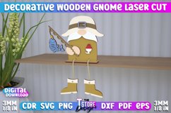 Decorative Wooden Gnome Laser Cut Bundle, 3D Table Statuette Product Image 3