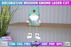 Decorative Wooden Gnome Laser Cut Bundle, 3D Table Statuette Product Image 4
