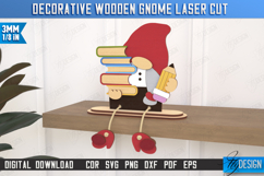 Decorative Wooden Gnome Laser Cut | Seated Figurine | School Product Image 1