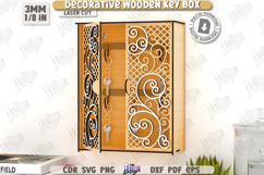 Decorative Key Box Laser Cut|Wall Keys Holder|3D Organizer Product Image 1