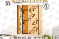 Decorative Key Box Laser Cut|Wall Keys Holder|3D Organizer Product Image 1