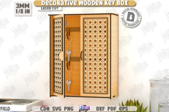 Decorative Key Box Laser Cut|Wall Keys Holder|3D Organizer Product Image 1