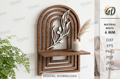 3D Decorative Shelf Laser Cut. Wall Display Shelf SVG Product Image 1