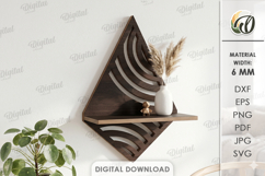 3D Decorative Shelf Laser Cut. Wall Display Shelf SVG Product Image 1