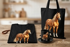 Watercolor Palomino Horse PNG Clipart | Farm Animal Design Product Image 1