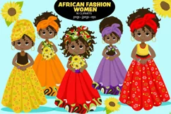 African American Fashion girls clipart Product Image 1
