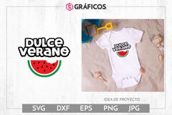 Dulce verano SVG - Sandia SVG - Frases Verano Product Image 1
