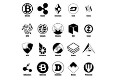 Cryptocurrency types icons set, simple style Product Image 1