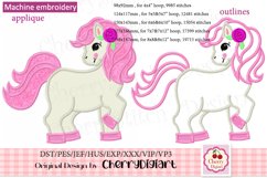 Baby flower pony machine embroidery applique Product Image 1