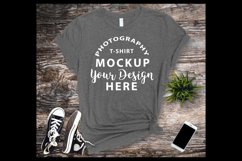Bella Canvas 3001 t-shirt mock-up DEEP HEATHER Product Image 1