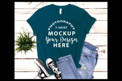 Bella Canvas 3001 t-shirt mock-up DEEP TEAL Product Image 1