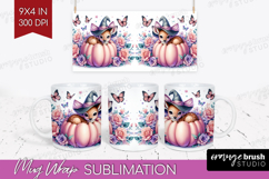 Deer Halloween Mug Wrap Coquette Mug PNG Sublimation Product Image 1