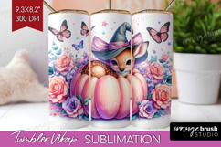 Deer Halloween Tumbler Wrap Coquette Tumbler PNG Sublimation Product Image 1