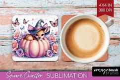 Deer Halloween Square Coaster Coquette Coaster PNG Product Image 1